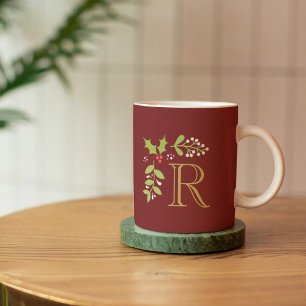 Monogram jul Holly & Mistletoe Red Kaffemugg