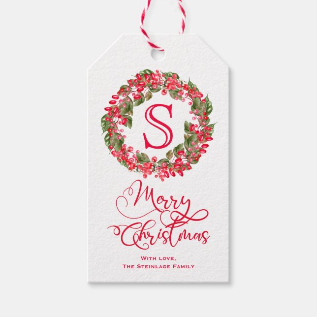 Monogram jul Mistletoe Wandee Presentetikett (Framsidan)