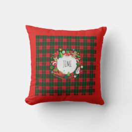 Monogram jul och Gott nytt år Scotland Decor Kudde