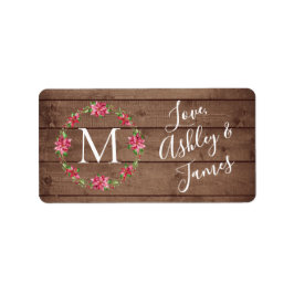 Monogram jul, utandningsskript Barn Wood Gift Adressetikett