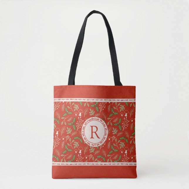 Monogram jul Woodlands Tote Tygkasse (Framsida)