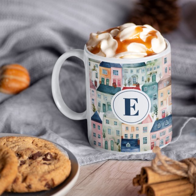 Monogram julfärgad Helgdag Kaffemugg (Skapare uppladdad)