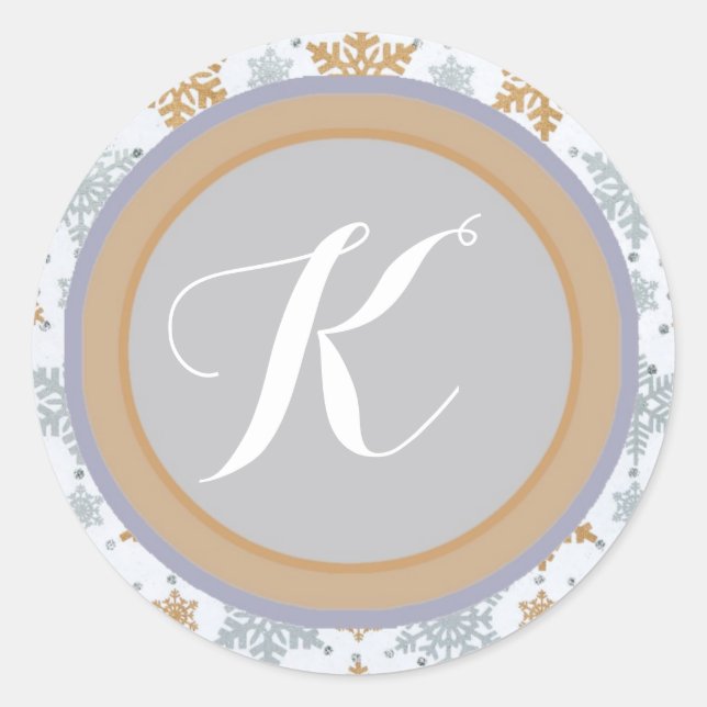 Monogram julflinga dekaler runt klistermärke (Framsida)