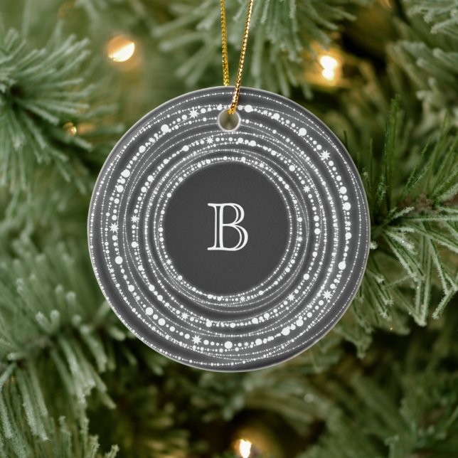 Monogram julfotfoto med fina och ljusa miniatyrbil julgransprydnad keramik (Träd)