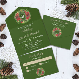 Monogram julfransfrand Poinsettias Bröllop