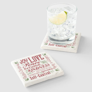 Monogram julfrukt av Grönten Spirit Red Stenunderlägg