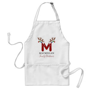 Monogram julmatchning av Helgdag-familjen Grandpa Förkläde
