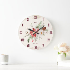 Monogram julpresent Rustik juldekoration Stor Klocka