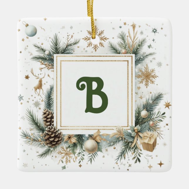 Monogram julprydnad julgransprydnad keramik (Framsida)