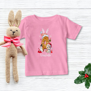 Monogram jultomten Gingerbröd Brev A Girl T Shirt