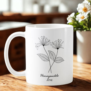 Monogram juni födelsemånadsblomma kaffemugg