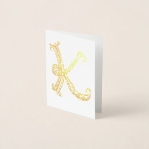Monogram K-fiskekort Folierat Kort