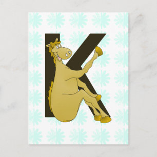 Monogram K Flexibel Personlig av hästar Vykort