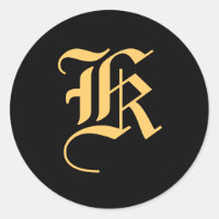 Monogram "K" Guld-Färg på svart