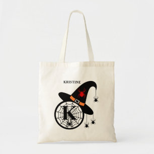 Monogram K Halloween-vinklingsspindlar ditt namn Tygkasse