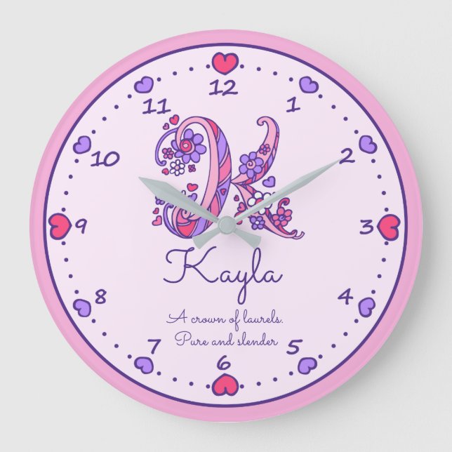 Monogram K Kayla-hjärtan namn betyder klocka (Framsida)
