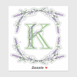 Monogram K Lavender Eucalyptus Klistermärken