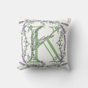 Monogram K Lavender Eucalyptus Kudde