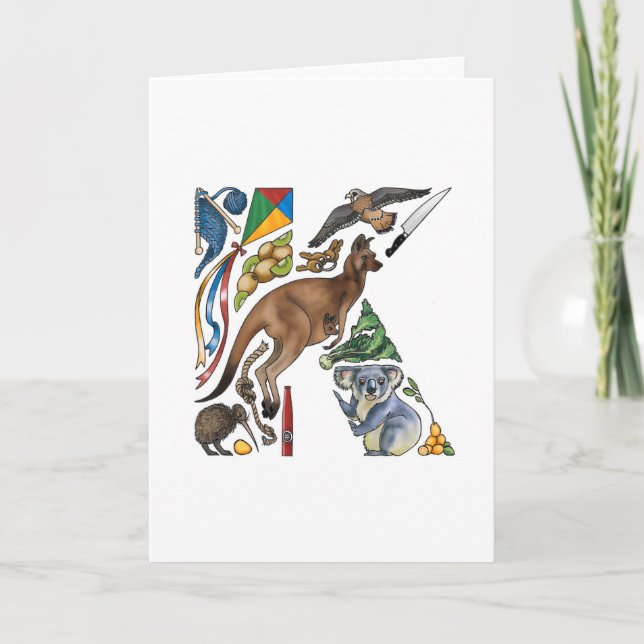 Monogram "K" noterar kortet Anteckningskort (Framsida)