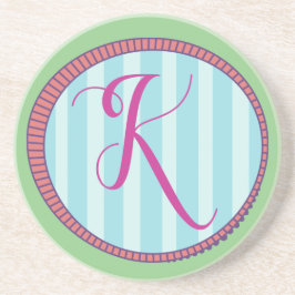 Monogram K Sandstone Underlägg