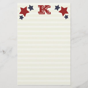 Monogram K/ursprungligt K-lager och Rand-lager Brevpapper
