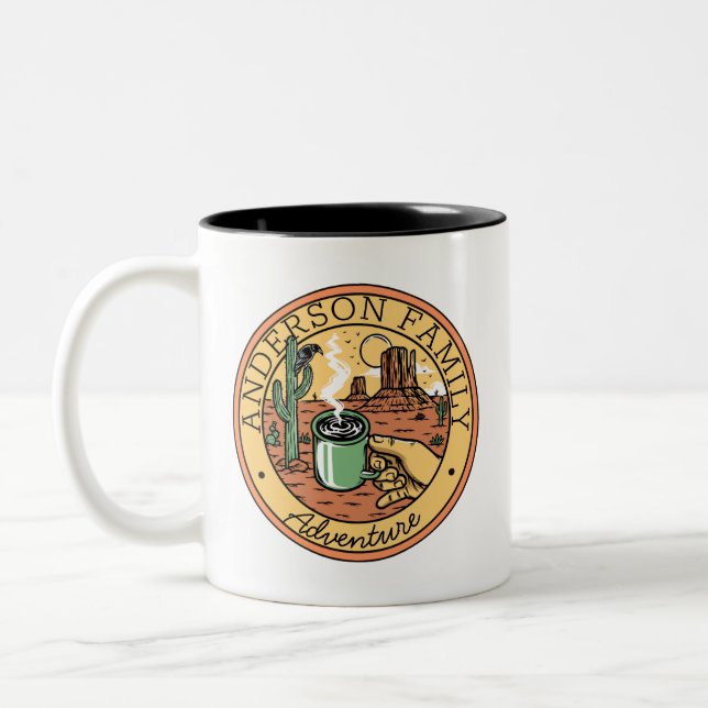 Monogram kaffe i äventyr Anpassningsbar Två-Tonad Mugg (Vänster)
