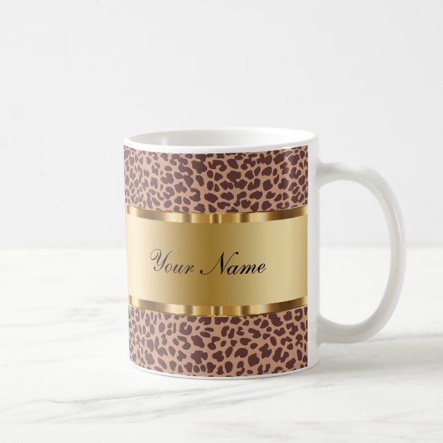 Monogram Kaffe koppar Leopard Mönster (Höger)
