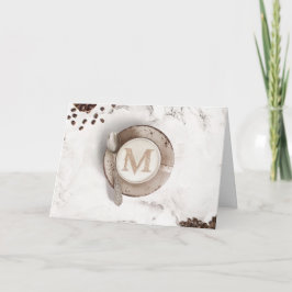 Monogram kaffelatte Art | Grattis på födelsedagen Kort