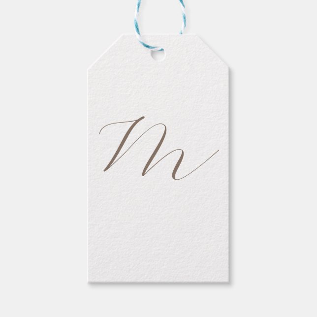 Monogram kalligrafi Unik Enkel Modern Presentetikett (Framsidan)