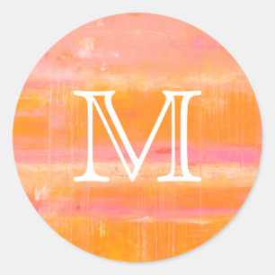 Monogram   Karibiska Himlar Runt Klistermärke