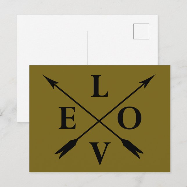 Monogram kärlek helg vykort (Fram/baksida)