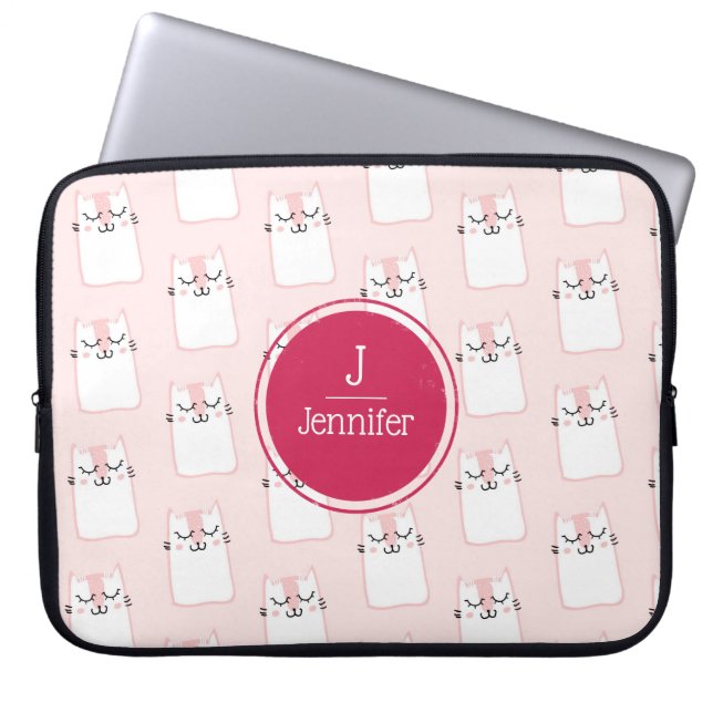 Monogram Kattunge Laptop Fodral (Framsidan)