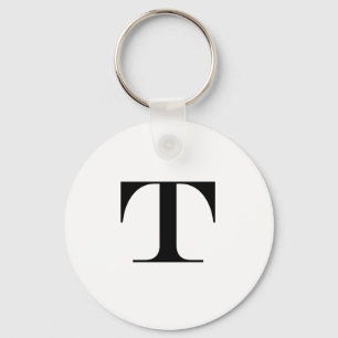 Monogram Keychain för brev T Nyckelring