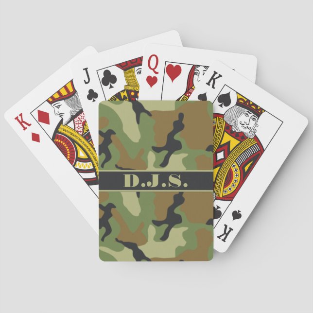 Monogram Khaki, Black, Brown Camo-spelkort Spel Kort (Baksidan)