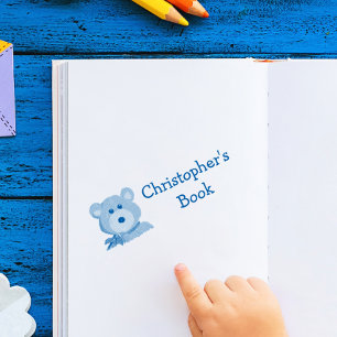 Monogram Kids Bear Bookplåten Rubber Frimärke Självfärgande Stämpel