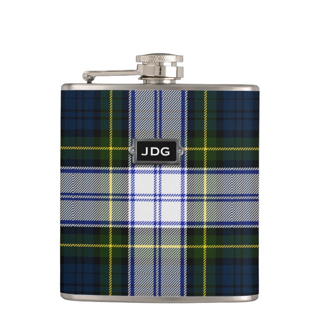 Monogram Klan Gordon Dress Tartan Play Flask Fickplunta (Framsidan)