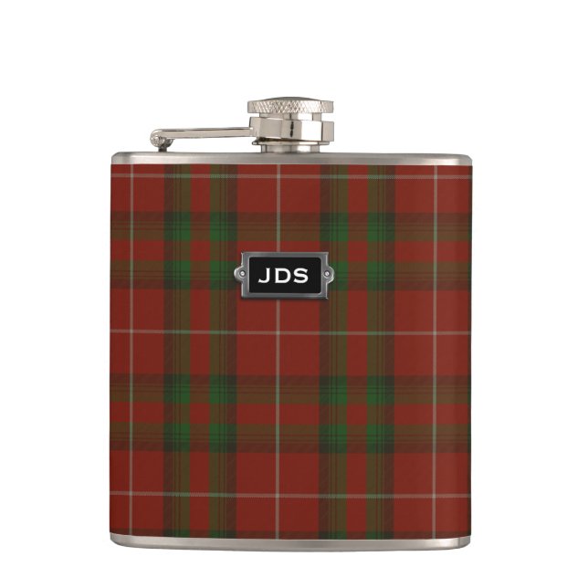 Monogram Klan Stuart of Brute Tartan Play Flask Fickplunta (Framsidan)