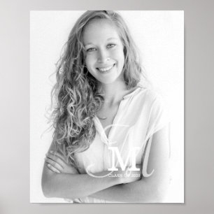 Monogram klass År - Anpassningsbar Foto Studenten Poster