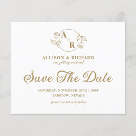 Monogram klassisk elegant, bröllop spara datum