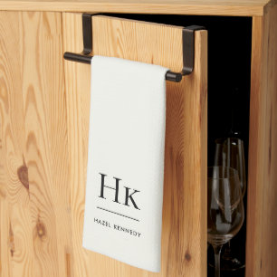 Monogram Klassisk Elegant Enkel Minimalistisk Elfe Kökshandduk