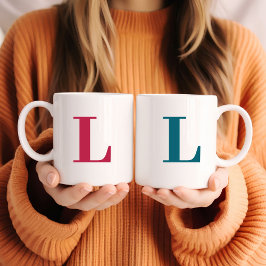Monogram klassisk Elegant - minimalt tvåtonskafett Kaffemugg