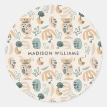 Monogram klassisk rund dekal