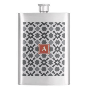 Monogram Klassisk svart-vit Mönster-kolv Fickplunta