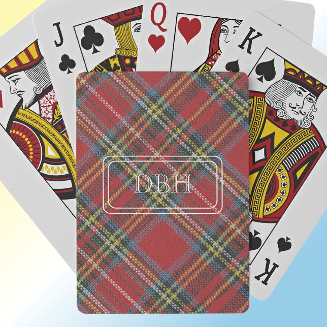 Monogram Klassiska Royal Stewart Tartan Spelkort (Skapare uppladdad)
