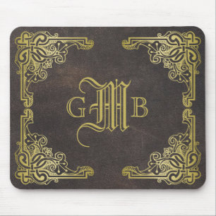 Monogram klassiskt Guld-Ram-antiskt läder Finare Musmatta