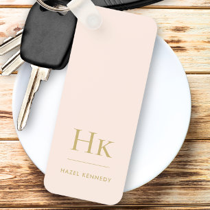 Monogram klassiskt modernt, minimalistiskt Guld N Nyckelring