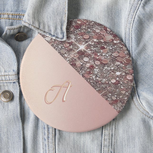 Monogram-knapp för elegant Ro Guld Knapp (In Situ)