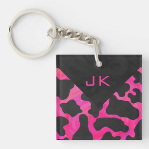 Monogram Ko Hot Pink och Svart Tryck