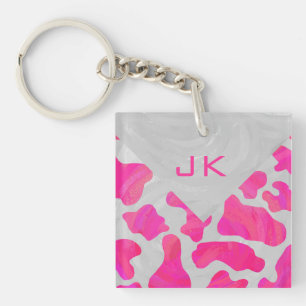 Monogram Ko Rosa och Vit Print
