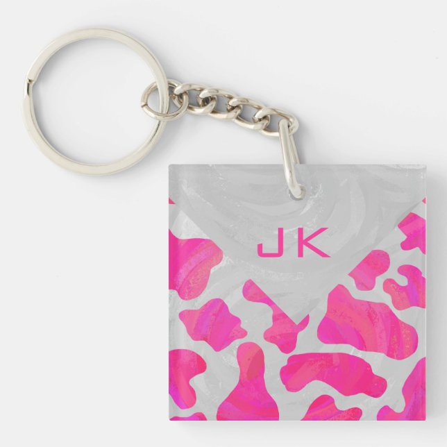 Monogram Ko Rosa och Vit Print (Framsidan)